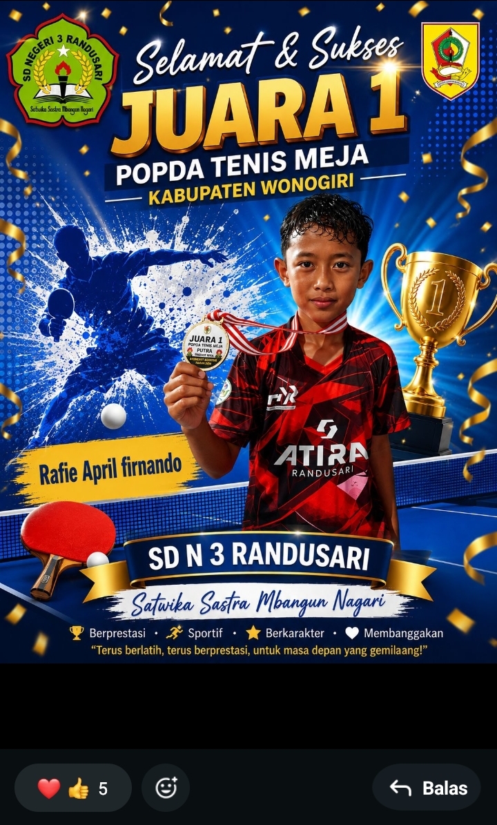 Kembalinya Sang Juara: Emas Tenis Meja Pulang ke SDTIRA